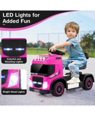 6V Kids Electric Ride-on Truck with Height Adjustable Seat-Pink