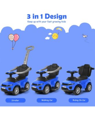 3 In 1 Ride on Push Car Toddler Stroller Sliding Car with Music