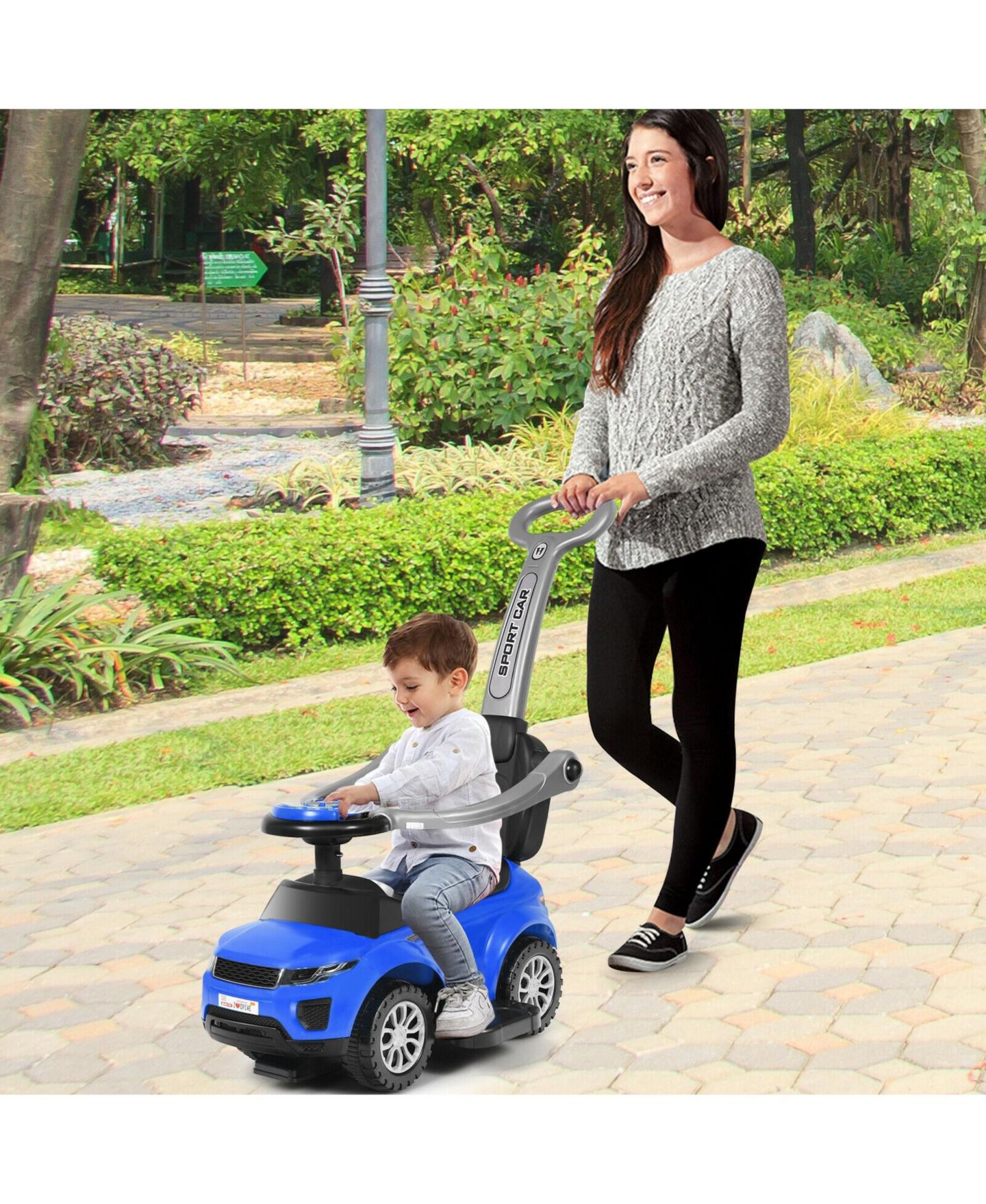 Детская игрушка SUGIFT 3-in-1 Ride-On Push Car with Music, 55 lb. Capacity, Ages 1+, цвет: Тёмно-синий — фото 7
