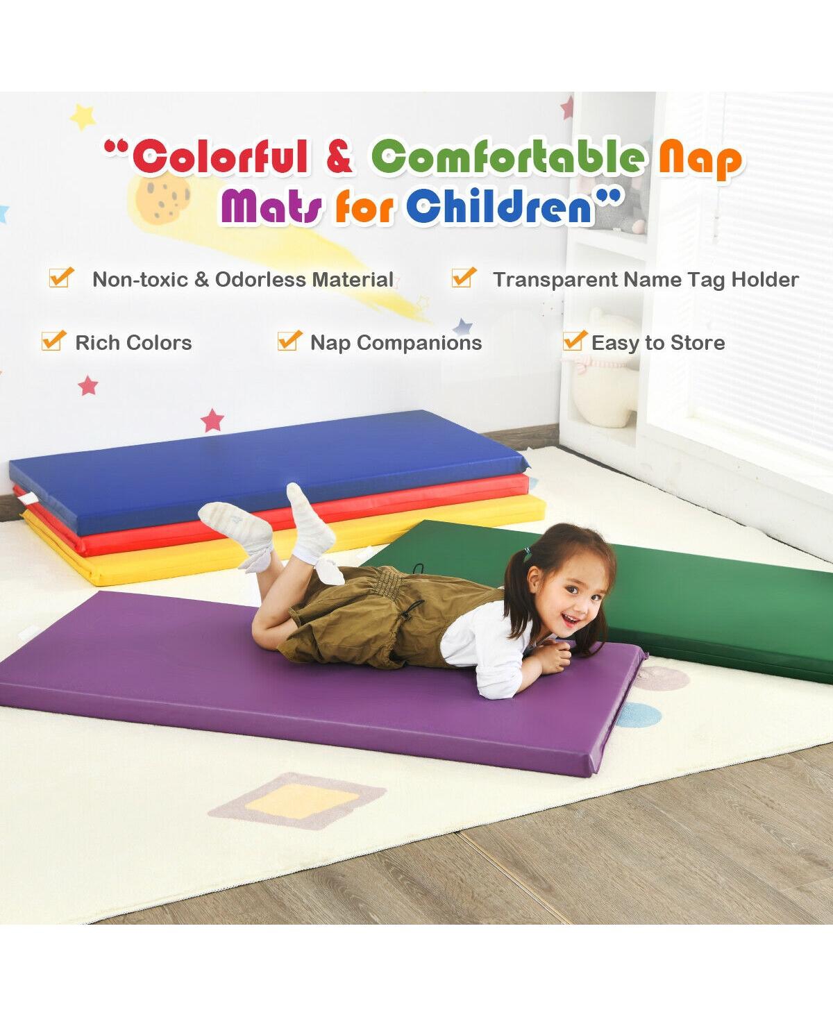 Vebreda 5 Pack 2 Inch Toddler Thick Rainbow Rest Nap Mats