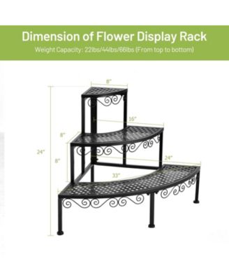 3-Tier Corner Metal Flower Ladder Plant Stand