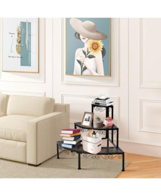 3-Tier Corner Metal Flower Ladder Plant Stand