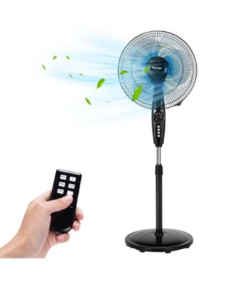 16 Inches Adjustable Height Fan with Quiet Oscillating Stand for Home and Office