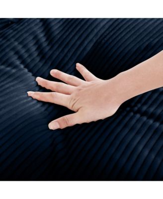 Blue Corduroy Deep Seat Sofa Chair with Pillow