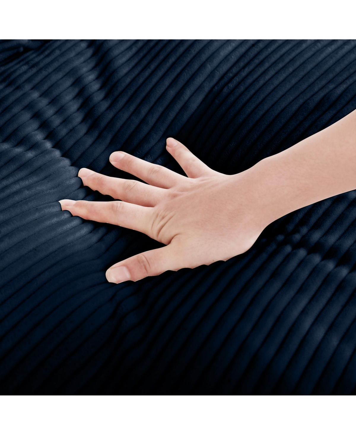 Streamdale Furniture Blue Corduroy Deep Seat Sofa Chair with Pillow