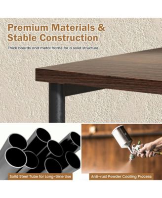 3-Tier Retro Nightstand with 2 Removable Fabric Drawers and Open Shelf-Walnut