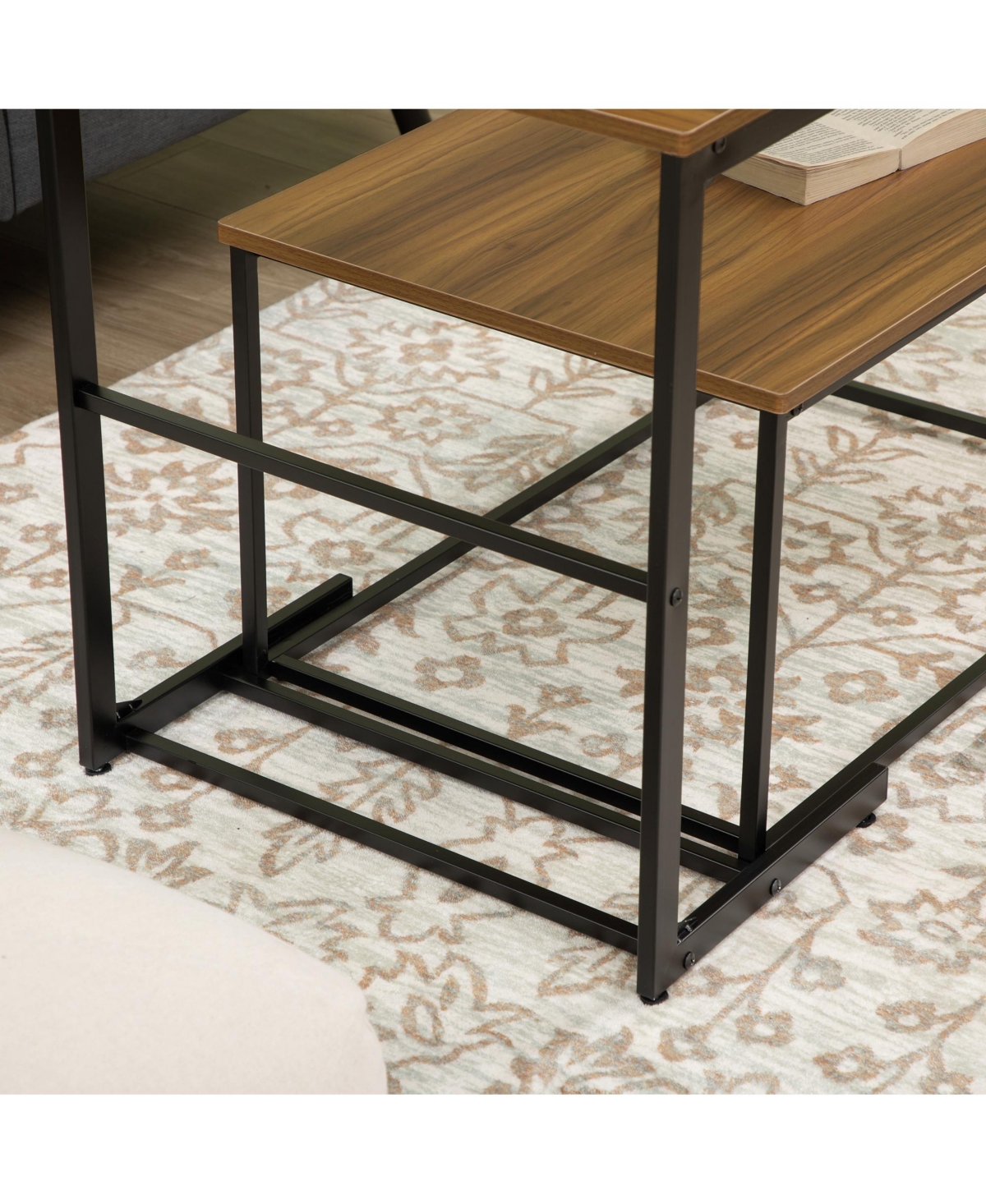 Streamdale Furniture Industrial Nesting Coffee Table Set with Adjustable Height