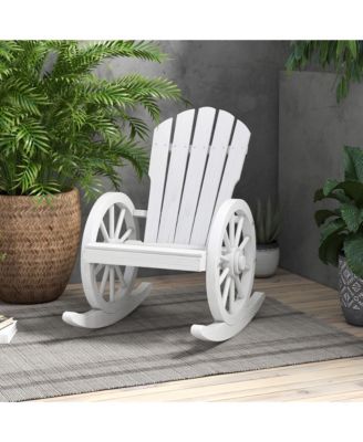 Oversized Slatted Adirondack Rocking Chair