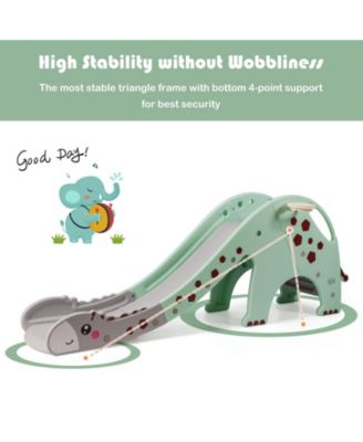 3-in-1 Kids Climber Slide Play Set with Basketball Hoop