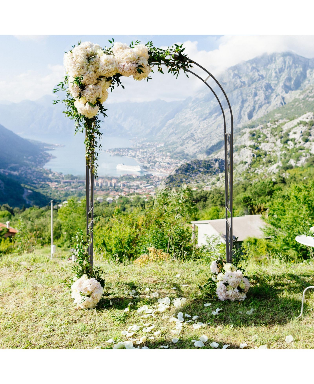 Givimo Garden Arch Arbor Trellis Patio Plant Stand Rack Archway- Black