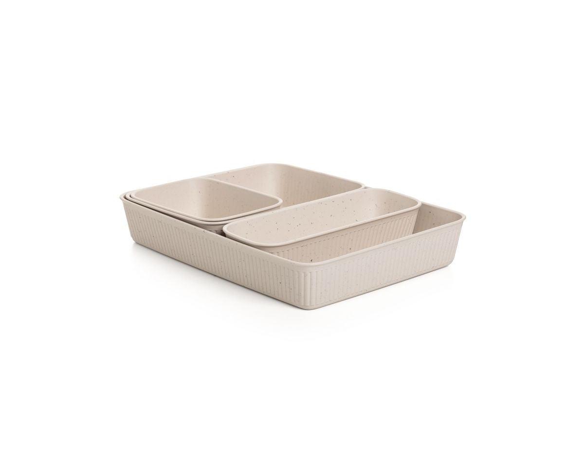 Decorative Plastic Drawer Organizer Bins, Lilac (Set of 5) - Eco-friendly