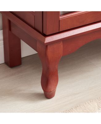 Lighted Display Cabinet with Glass Doors and Adjustable Shelves