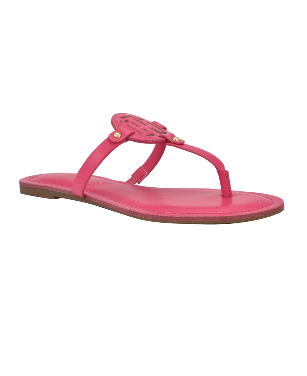 Tommy Hilfiger Women's Litzy Logo T-strap Flat Sandals In Pink