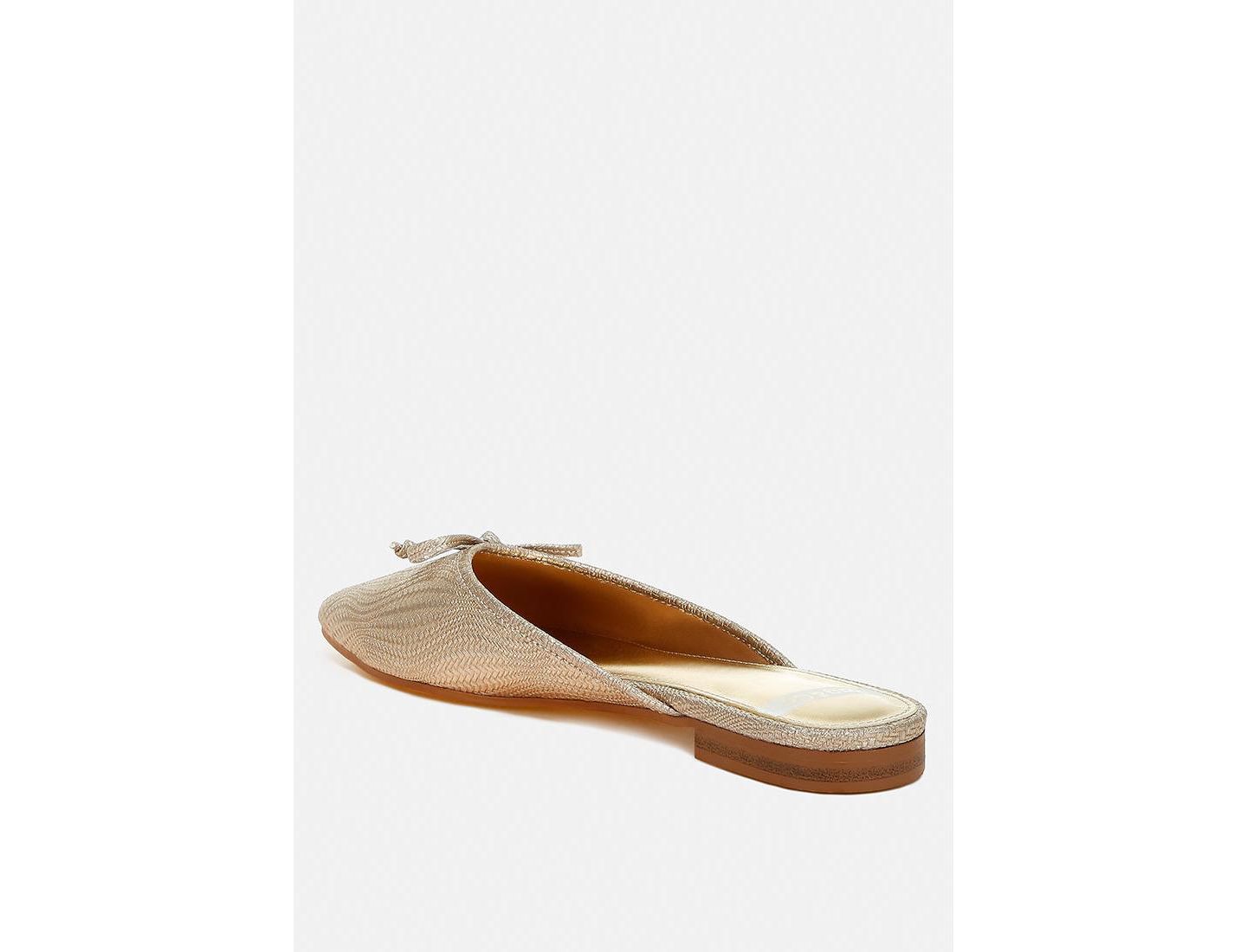 Женские сабо Rag & Co Jaylor Party Bow Slip-On Mules, цвет: Золотой — фото 3