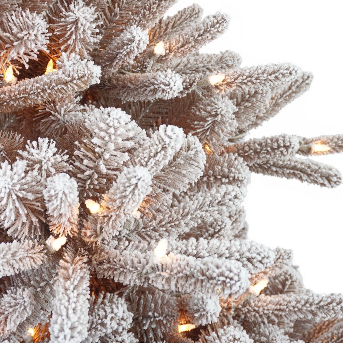 Puleo 7.5-ft. Snowy Bennington Fir Tree With 500 Clear Lights & Stand In Brown