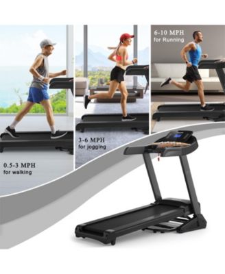 3.75HP Electric Folding Treadmill with Auto Incline 12 Program APP Control