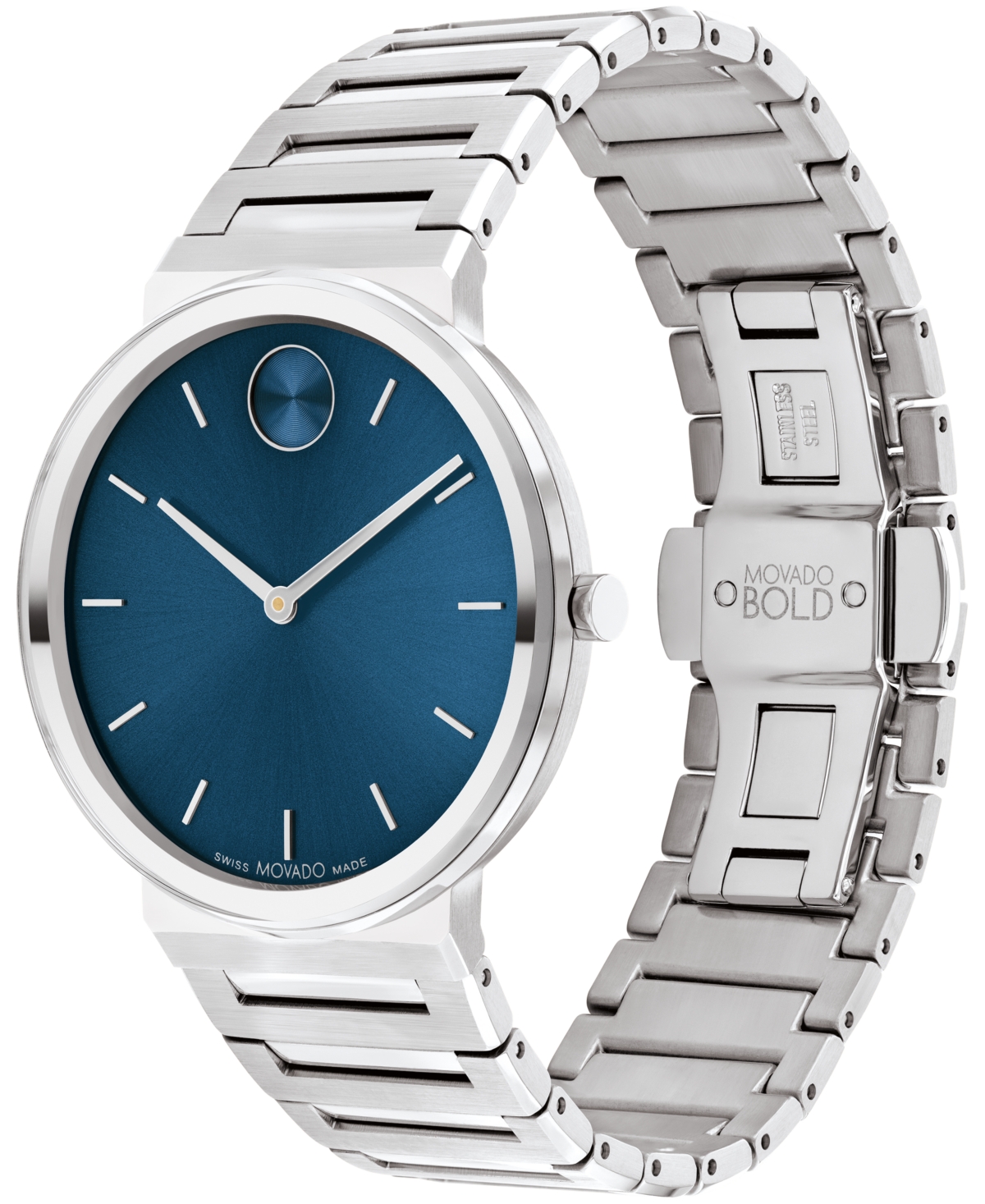 Movado Men's Bold Horizon Swiss Quartz Stainless Steel Watch 40mm - Silver-tone