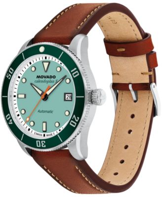 Men's Calendoplan S Swiss Automatic Cognac Leather Watch 40mm