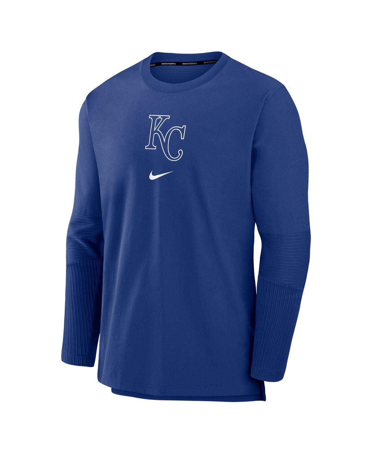 NIKE MEN'S ROYAL KANSAS CITY ROYALS AUTHENTIC COLLECTION PLAYER PERFORMANCE PULLOVER SWEATSHIRT 