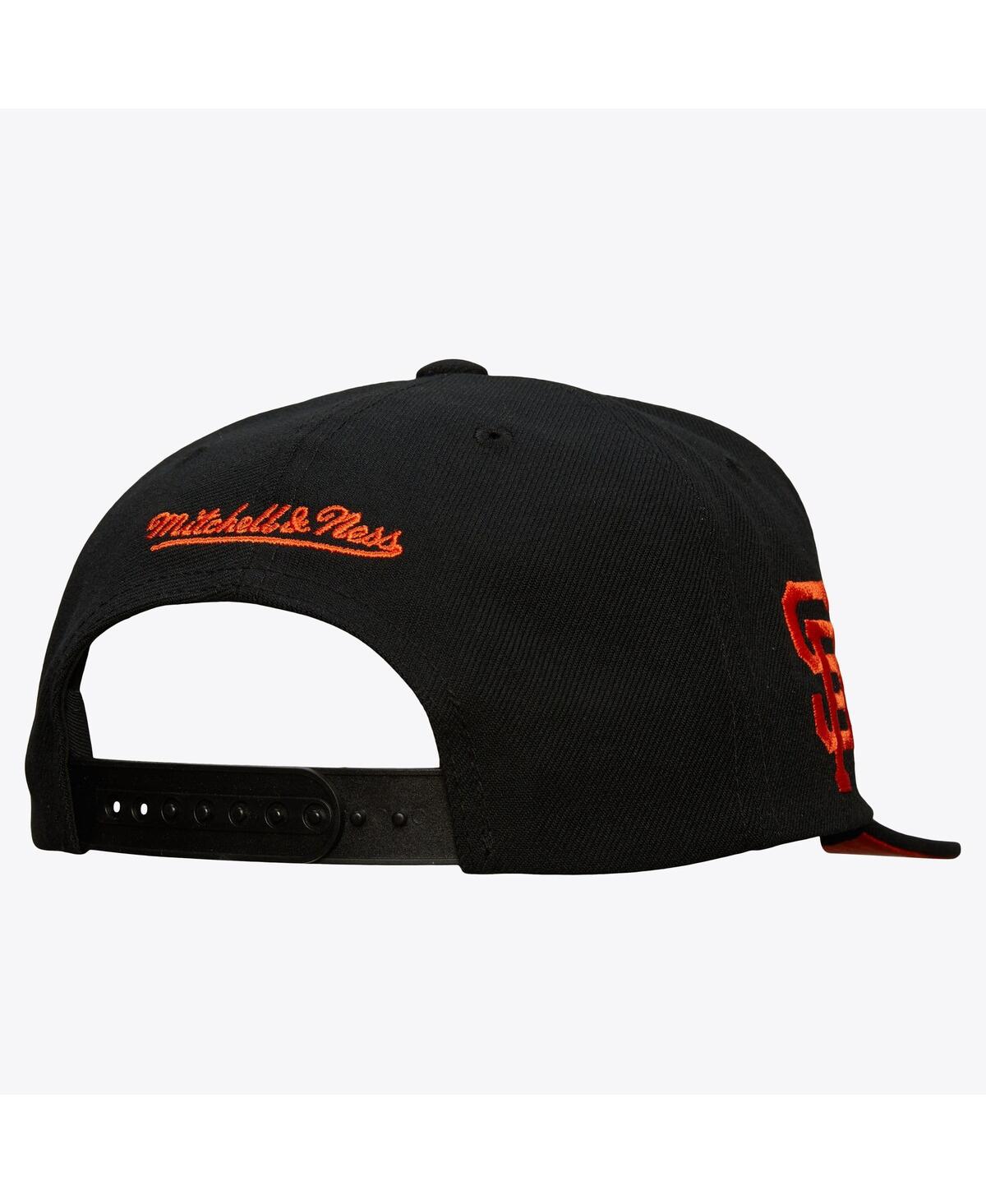 Mitchell & Ness Men's Black San Francisco Giants Team Tagged Snapback Hat In Black