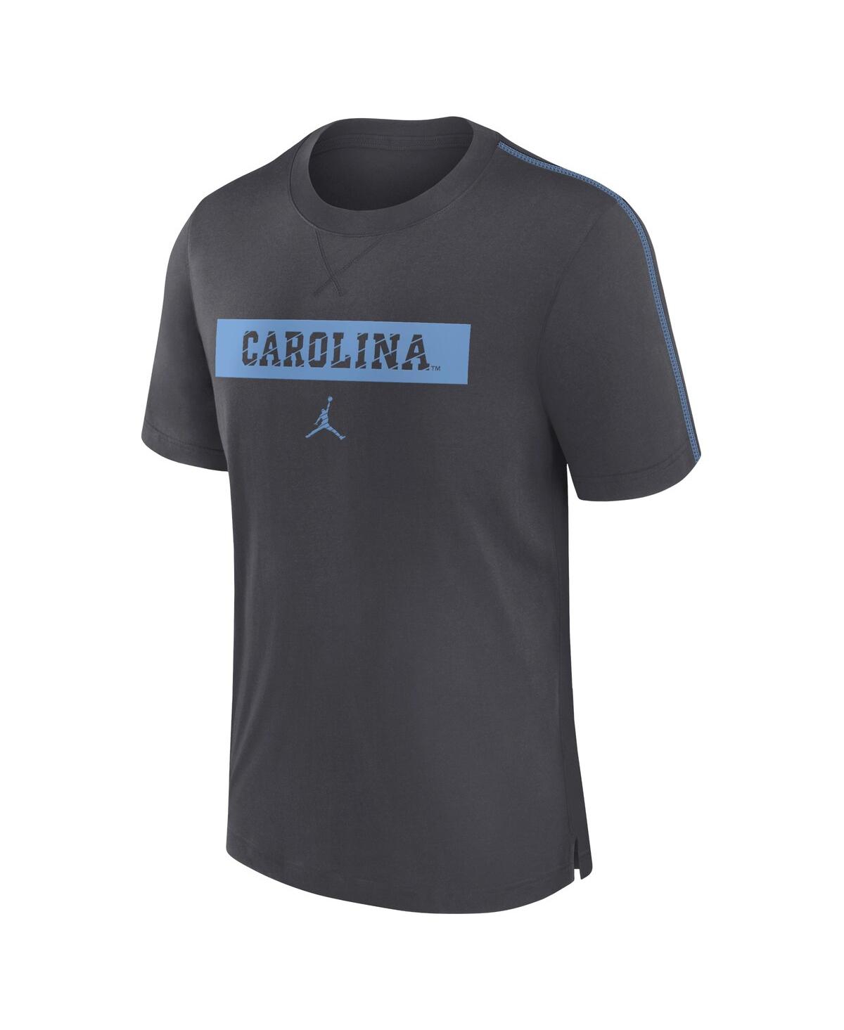 Jordan Men's North Carolina Tar Heels Sideline Player  Dri-fit College T-shirt In Anthracite,light Blue