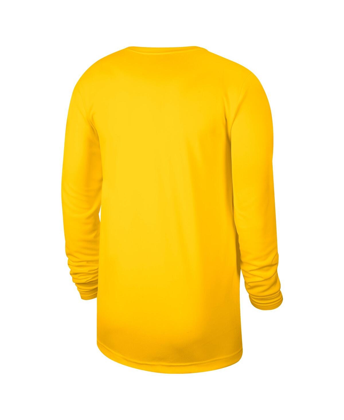 Nike Men'sIndiana Pacers 2024/25 Legend On-Court Practice Long Sleeve T-Shirt - Gold