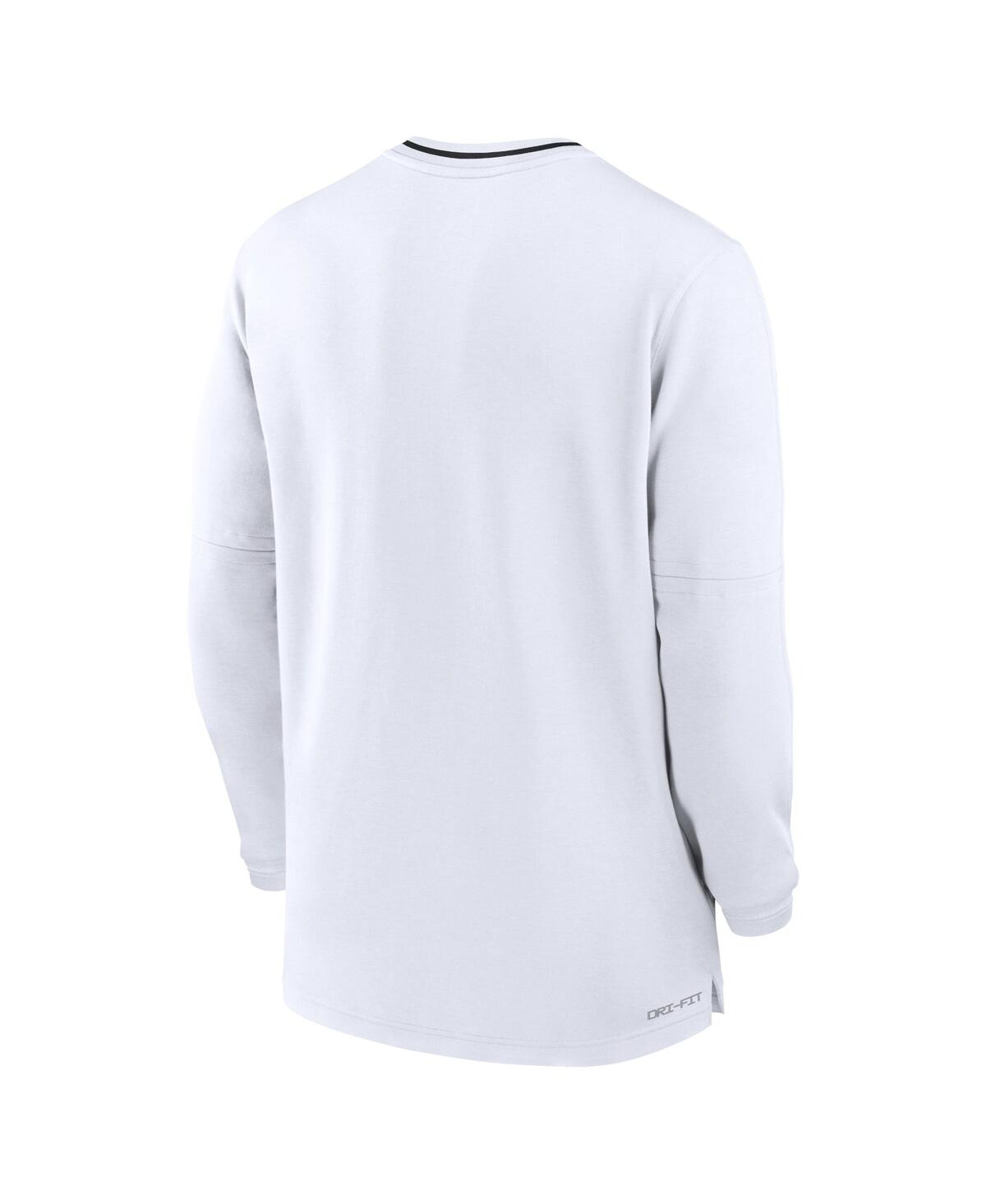 Nike Men'sGeorgia Bulldogs 2024 Sideline Coach Performance Half-Zip Long Sleeve Top - White, Black