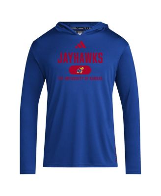 Men's Royal Kansas Jayhawks 2024 Sideline Hooded Long Sleeve T-Shirt