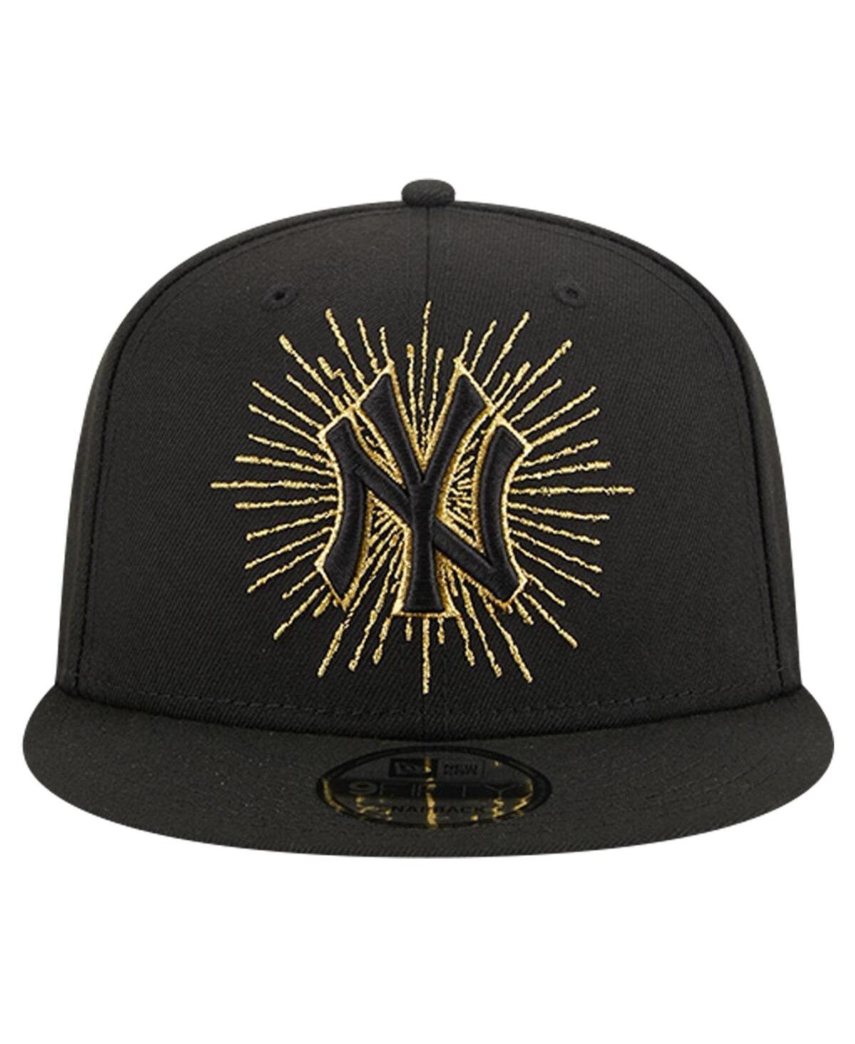 New Era Men'sNew York Yankees Metallic Logo 9FIFTY Snapback Hat - Black