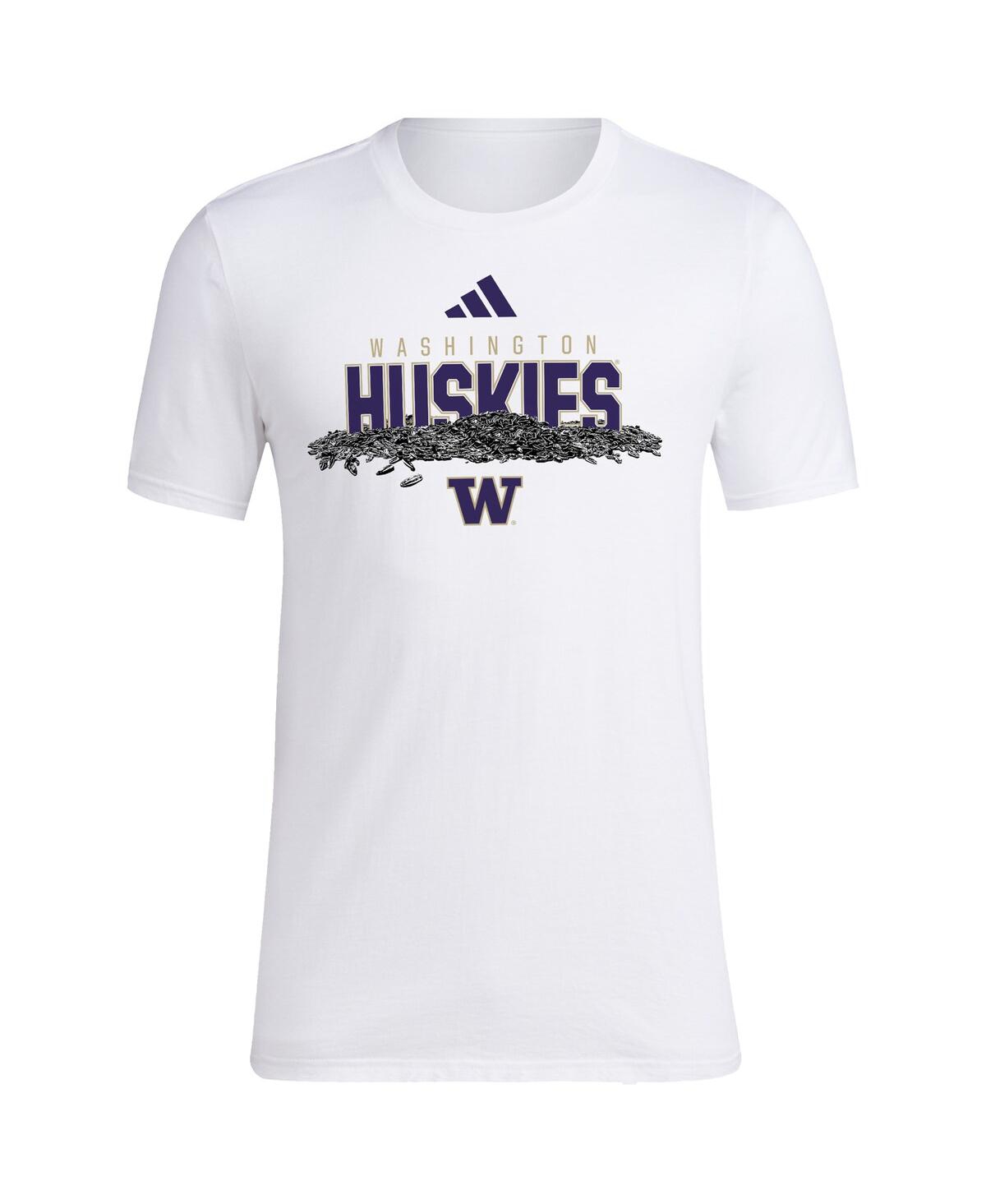 Adidas Men'sWashington Huskies Baseball Sunflower Seeds T-Shirt - White