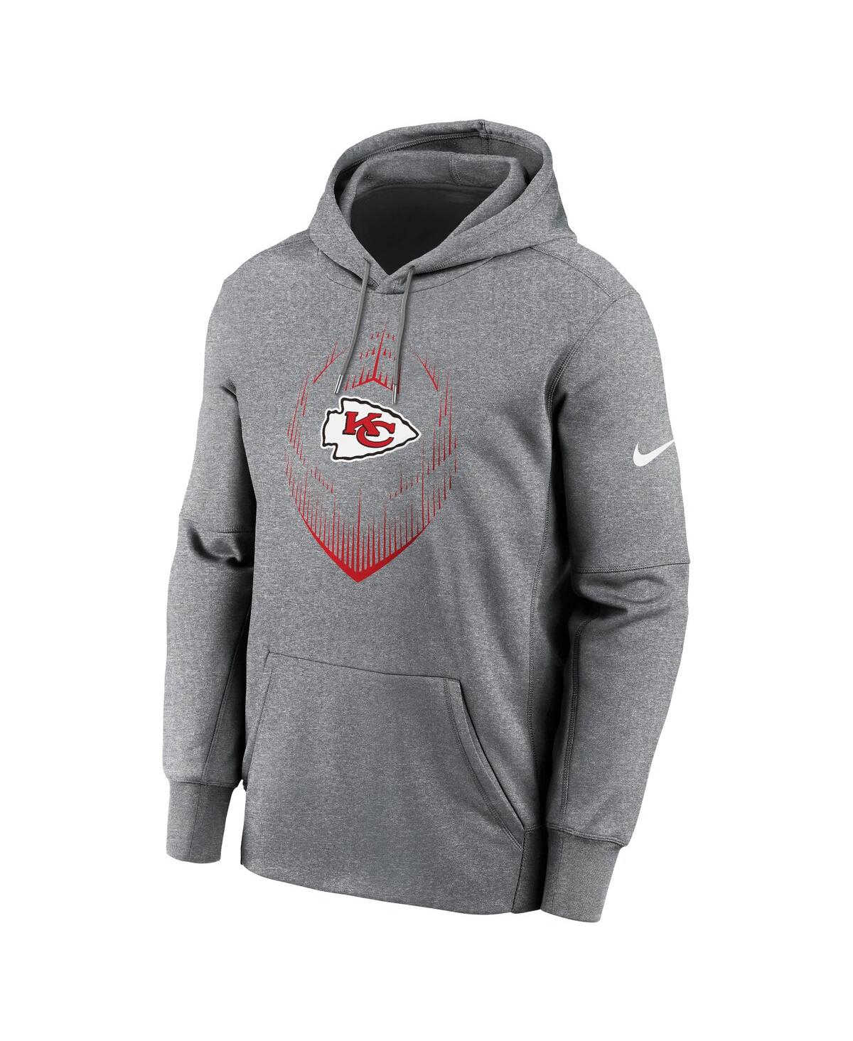 Nike Men'sKansas City Chiefs Icon Performance Pullover Hoodie - Heather Gray