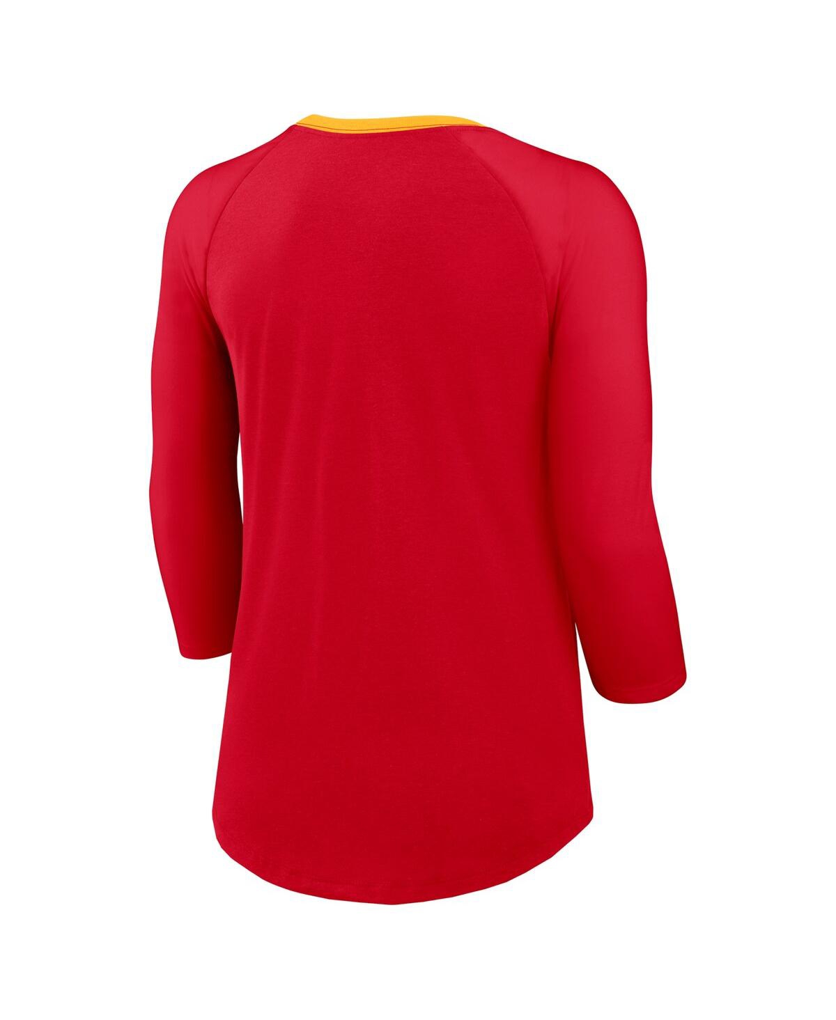 Nike Women'sKansas City Chiefs Raglan 3/4 Sleeve T-Shirt - Red