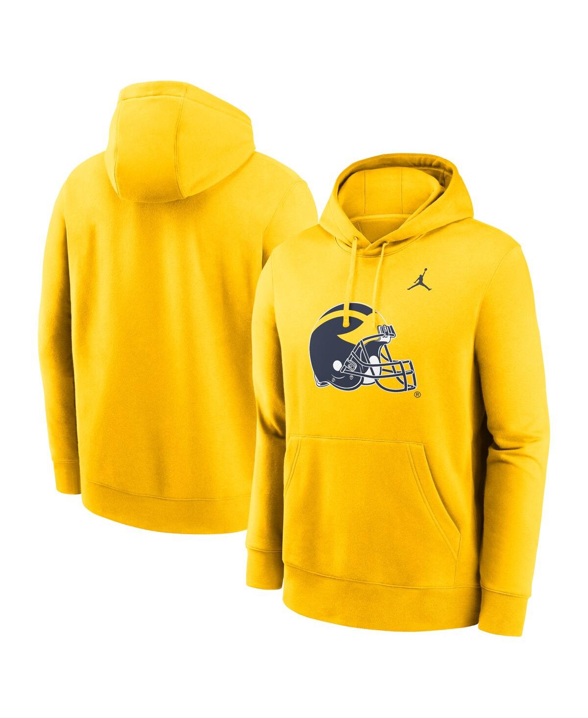 Men's Maize Michigan Wolverines Primetime Alternate Logo Club Fleece Pullover Hoodie - Maize