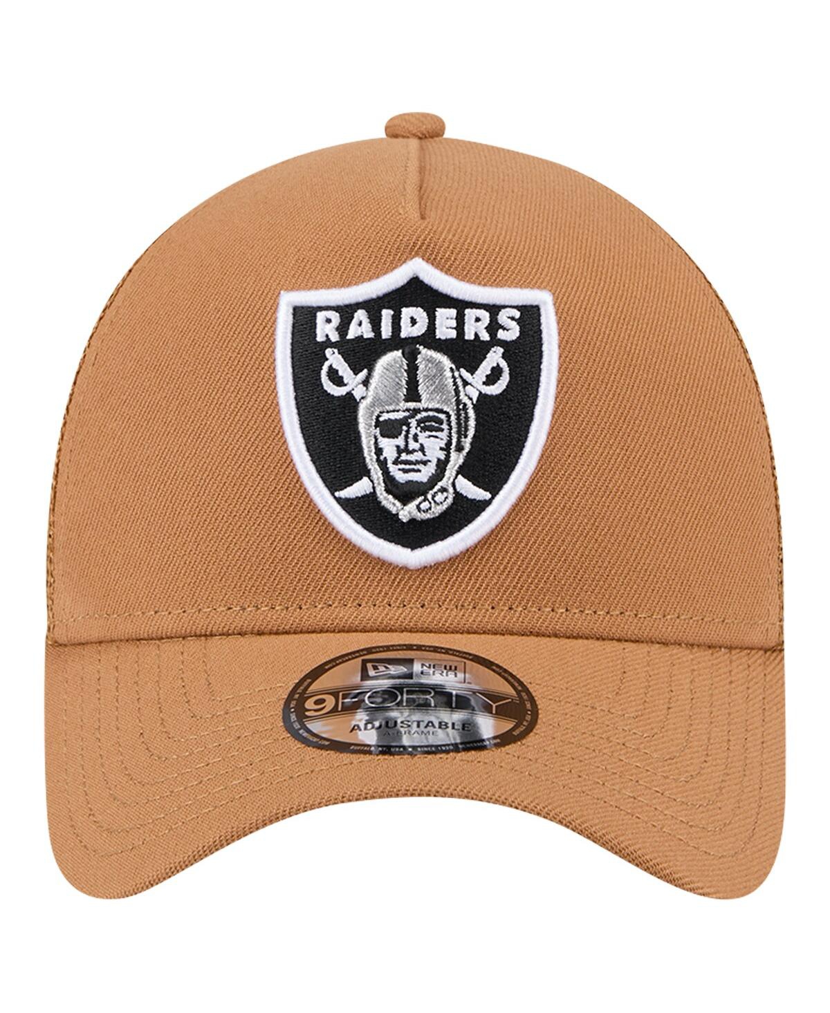 New Era Men'sLas Vegas Raiders Color Pack A-Frame Trucker 9FORTY Adjustable Hat - Brown