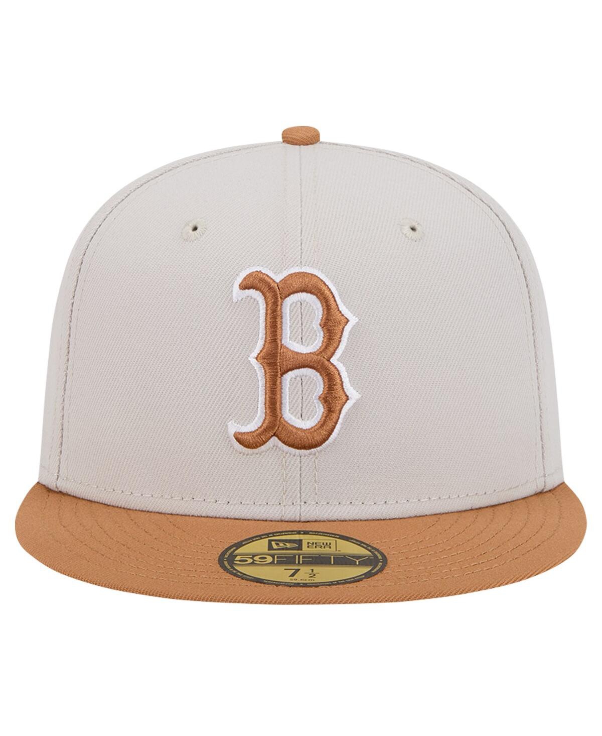 New Era Men'sBrown Boston Red Sox Two-Tone Color Pack 59FIFTY Fitted Hat - Khaki, Brown