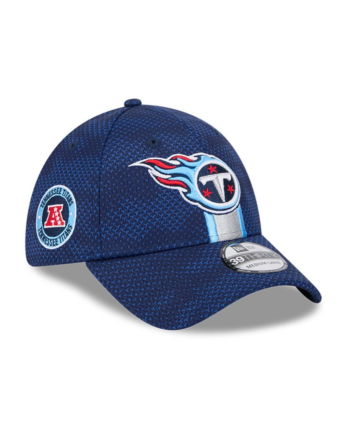 Shop New Era Men's Navy Tennessee Titans 2024 Sideline 39thirty Flex Hat