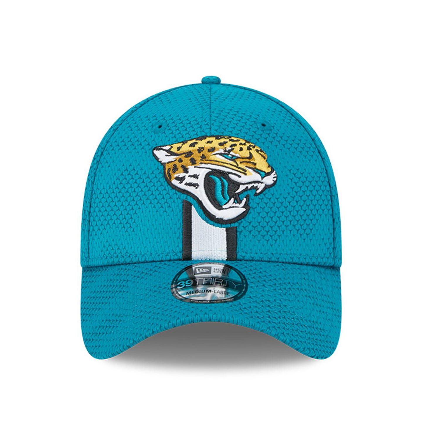 Мужская кепка New Era Teal Jacksonville Jaguars 2024 Sideline 39THIRTY Flex Hat — фото 2