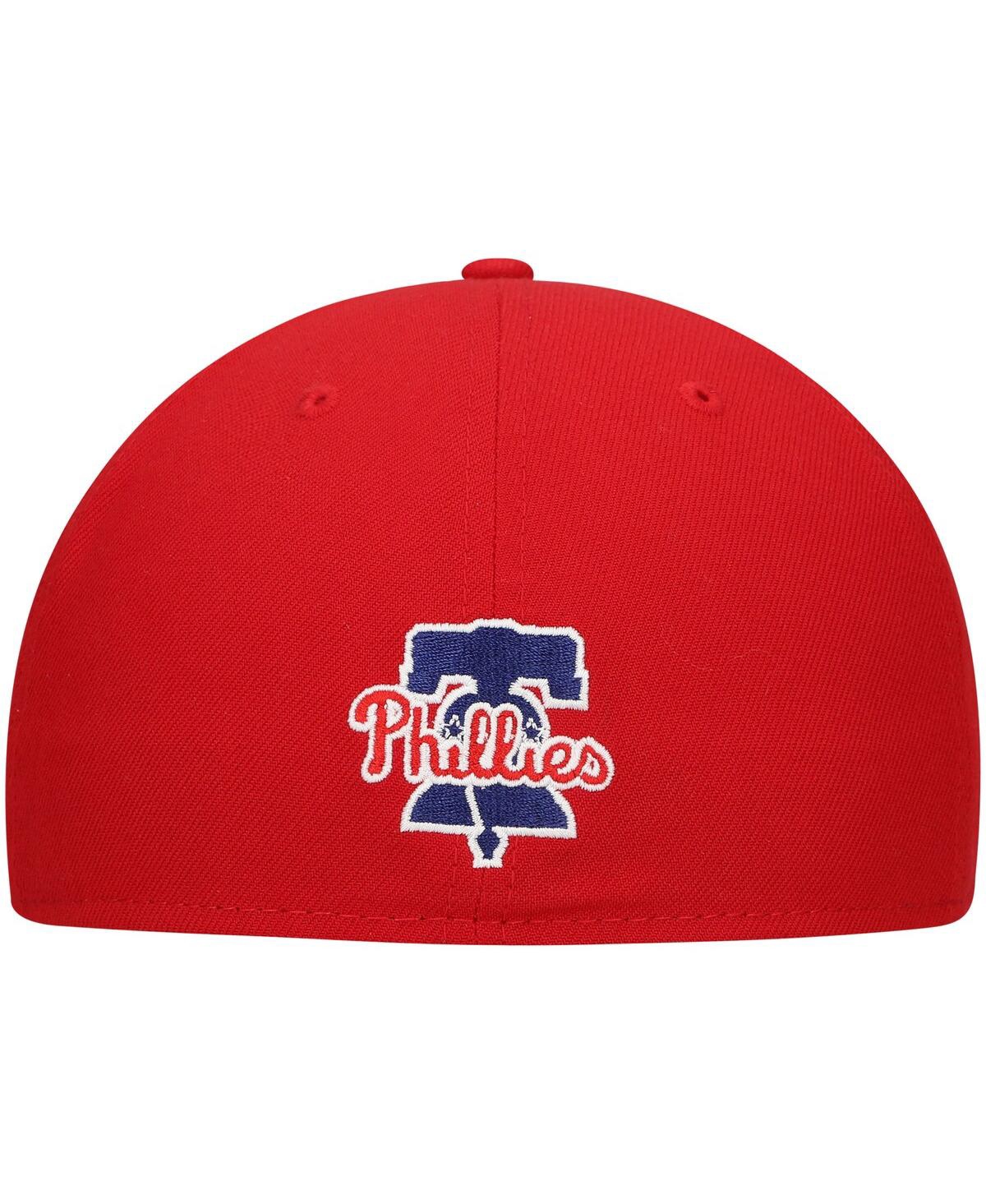 New Era Men'sPhiladelphia Phillies Shadow Logo 59FIFTY Fitted Hat - Red