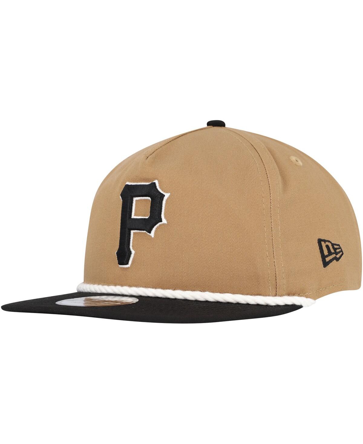 NEW ERA MEN'S KHAKI/BLACK PITTSBURGH PIRATES GOLFER SNAPBACK HAT 
