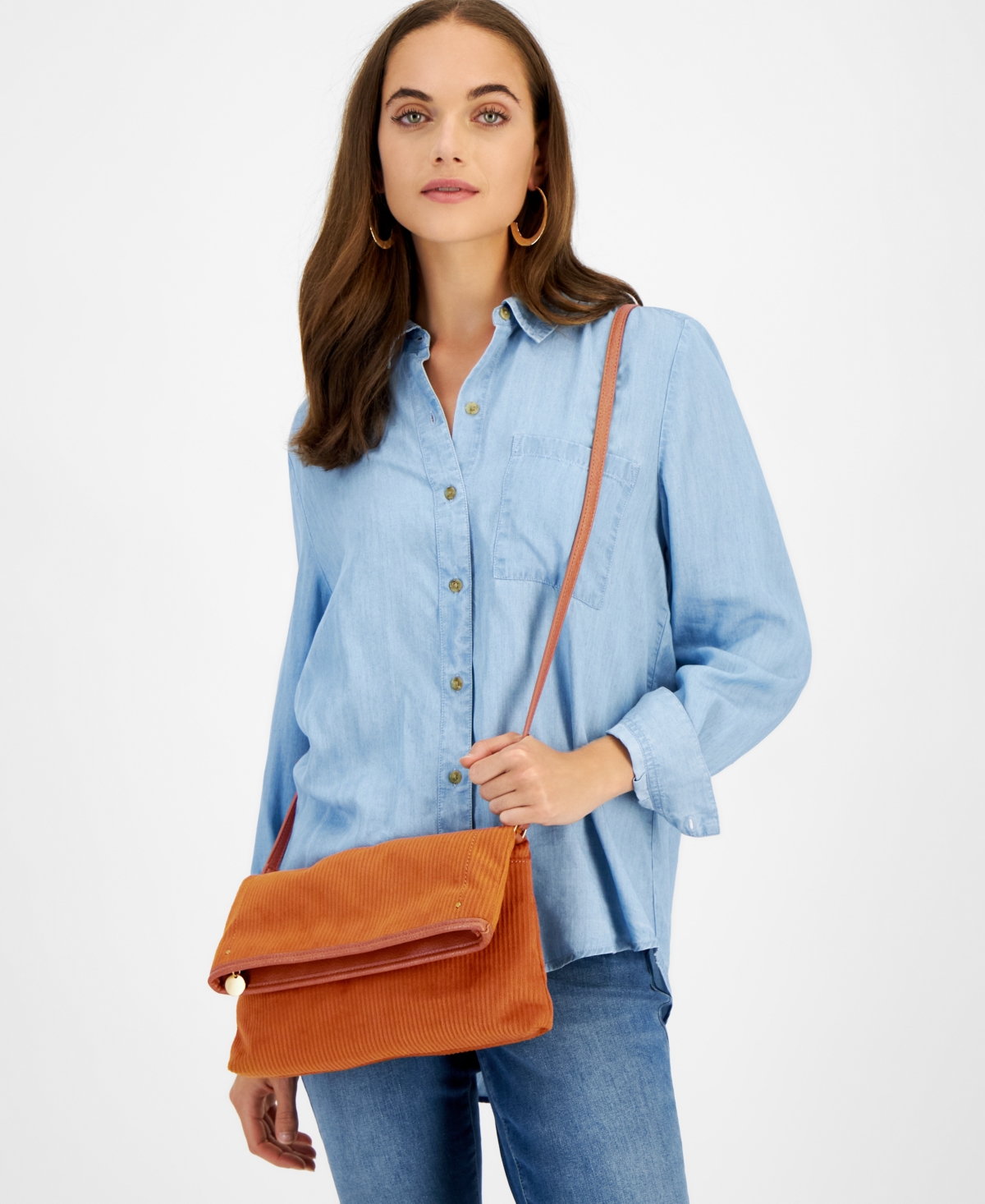 Whipstitch East West Flap Crossbody, Created For Macy's In Potters Cl