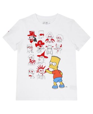 Big Boys and Girls White The Simpsons School Doodles T-Shirt