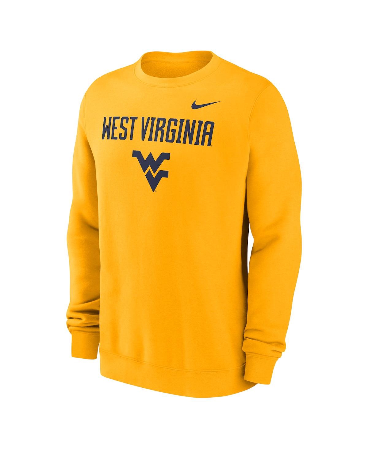 NIKE MEN'S WEST VIRGINIA MOUNTAINEERS PRIMETIME PRIMARY STACK PULLOVER SWEATSHIRT 