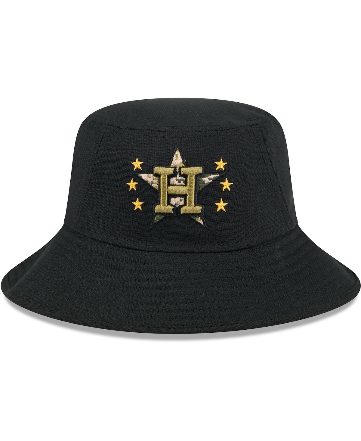 New Era Men's Black Houston Astros 2024 Armed Forces Day Bucket Hat In Black