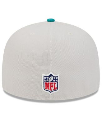 Men's Stone/Aqua Miami Dolphins 2024 Sideline Historic 59FIFTY Fitted Hat