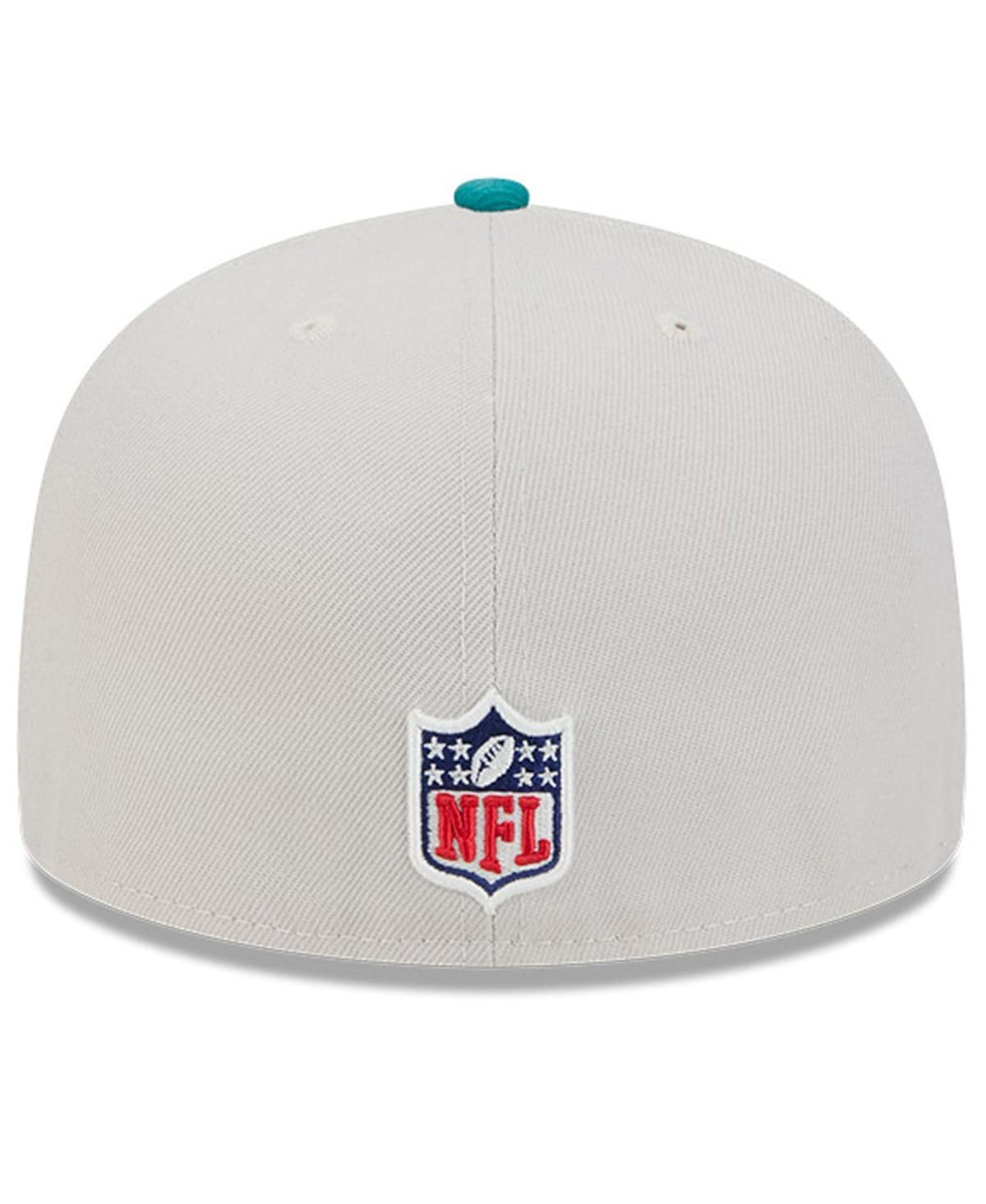 New Era Men'sAqua Miami Dolphins 2024 Sideline Historic 59FIFTY Fitted Hat - Stone, Aqua