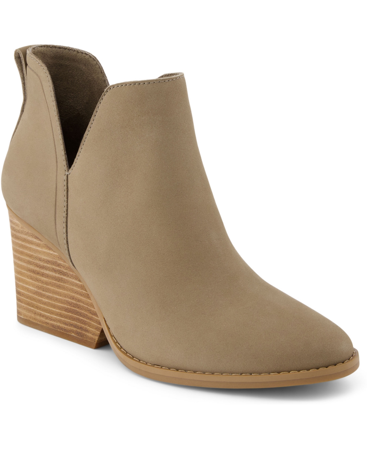 Shop Toms Women's Eliza Cutout Wedge Booties In Dune Leather