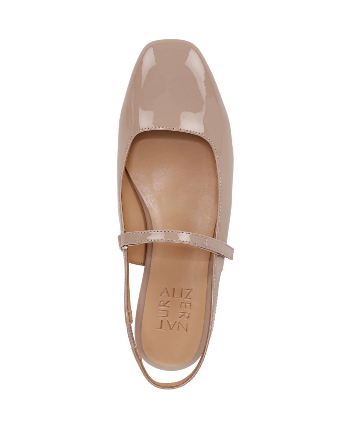 Naturalizer Connie Slingback Mary Jane Flats In Warm Taupe Faux Patent