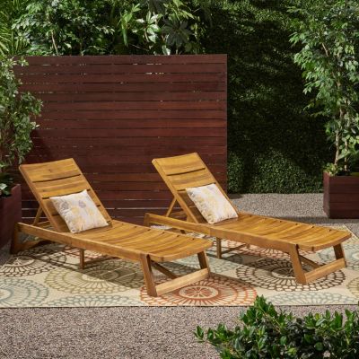 Streamdale Acacia Wood Chaise Lounge Set (Set Of 2)