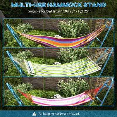 Adjustable Steel Hammock Stand for 9-14ft Hammocks in Blue