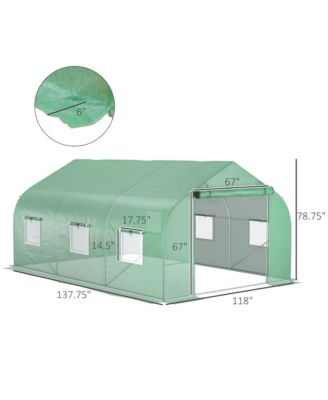 Walk-in Greenhouse w/Mesh Door, Windows (11.5'x10'x7')